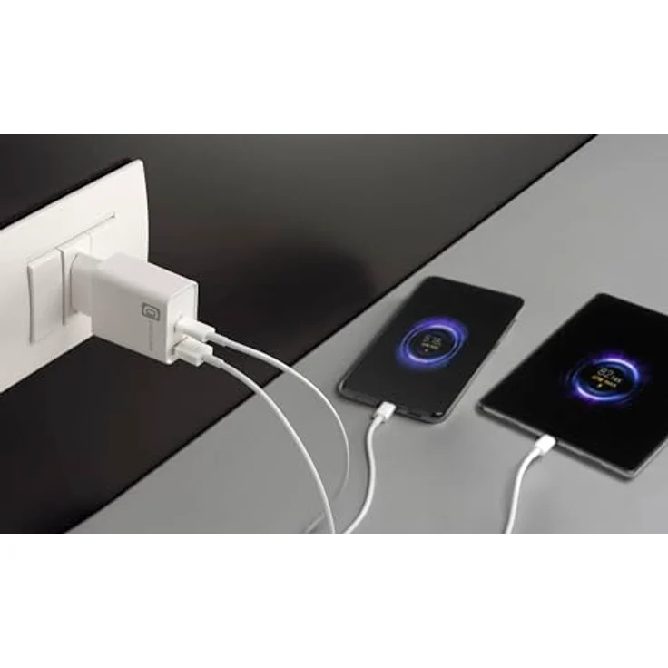 Cellularline - Multiport Charger PD 20 W - Ladegerät mit Zwei Anschlüssen - USB-C-Anschluss 20 W PD - 18 W USB-A-Anschluss - Kompatibel mit Allen Smartphones - Weiß – Bild 2
