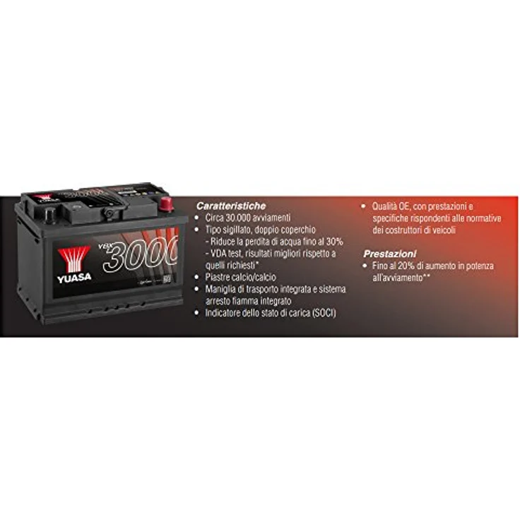 Yuasa SMF YBX3096 Autobatterie 75Ah, Poltyp T1, mit Ladezustandsanzeige und integrierten Tragegriffen – Bild 2