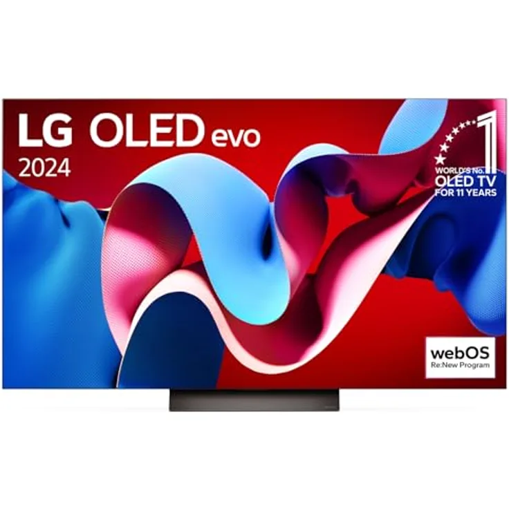 LG OLED55C47LA TV 55" (139 cm) OLED evo Fernseher (α9 Gen7 4K AI-Prozessor, Dolby Vision, bis zu 120Hz) [Modelljahr 2024], Schwarz