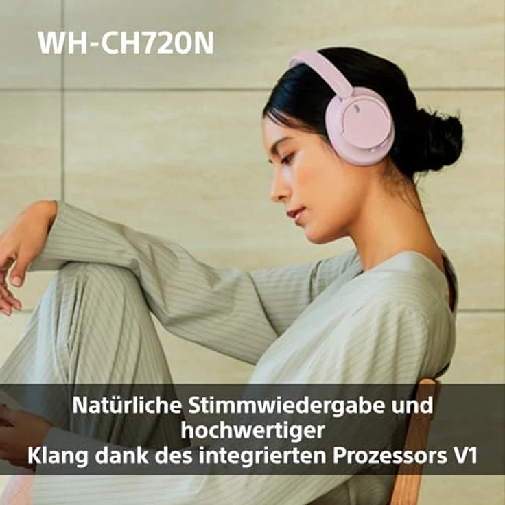 Sony WH-CH720N Kabelloser Bluetooth-Kopfhörer mit Geräuschunterdrückung, hoher Klangqualität, Umgebungsgeräuschmodus, leichtes Design, bis zu 50 Stunden Akkulaufzeit, iOS & Android - Rosa – Bild 4