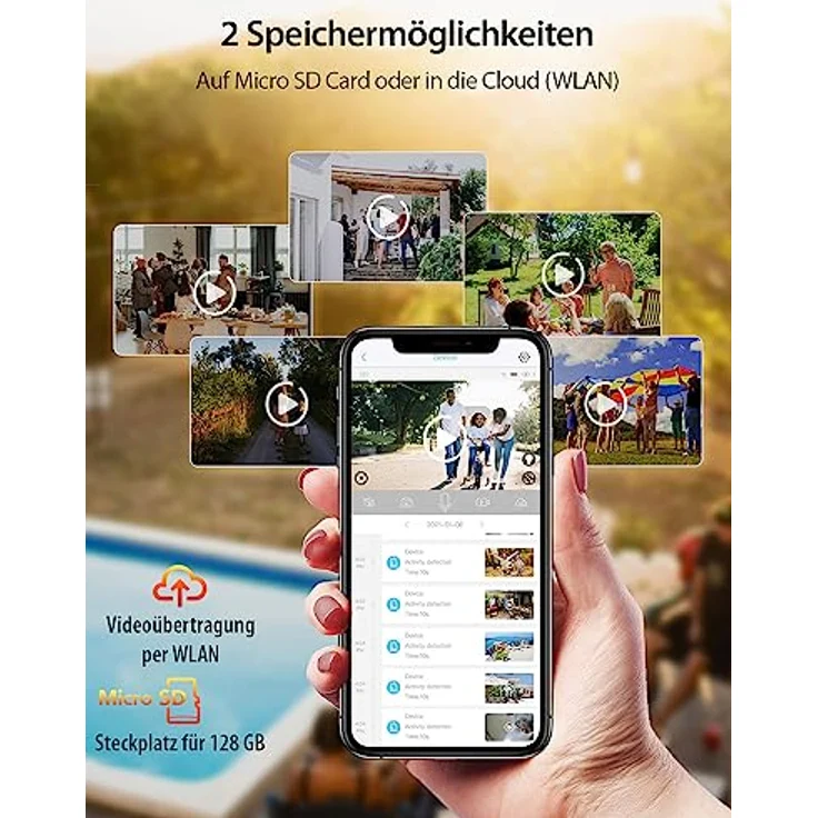 VisorTech Aussenlampe mit Kamera: 2er-Set LED-Außenwandleuchte & WLAN-Full-HD-Kamera, PIR, App, IP65 (Lampe mit Kamera WLAN, LED Lampe mit Kamera, Außenbeleuchtung Bewegungsmelder) – Bild 4