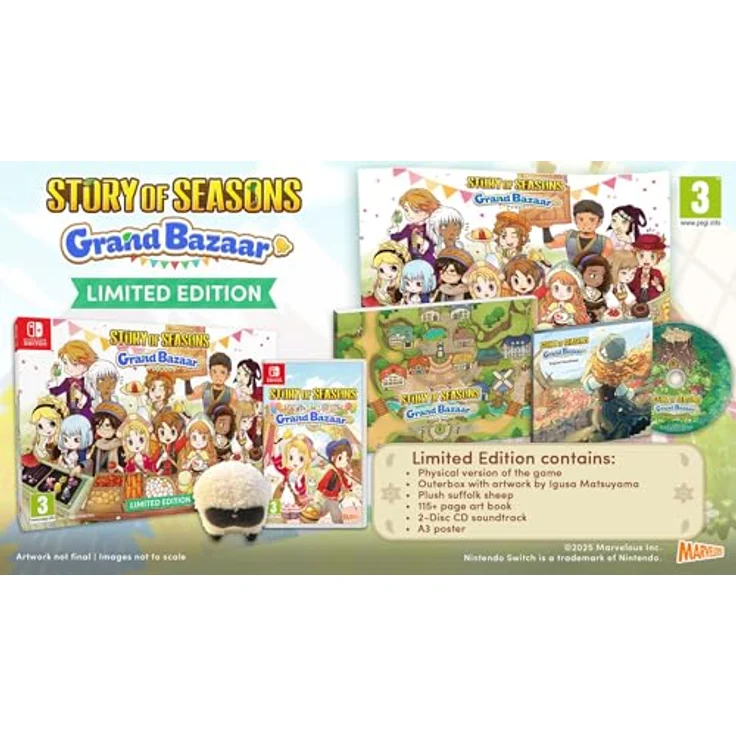 Marvelous Europe Story of Seasons: Grand Bazaar Limited Edition - Nintendo Switch, inkl. Plüschschaf, Poster, Art Book und Soundtrack CD – Bild 2