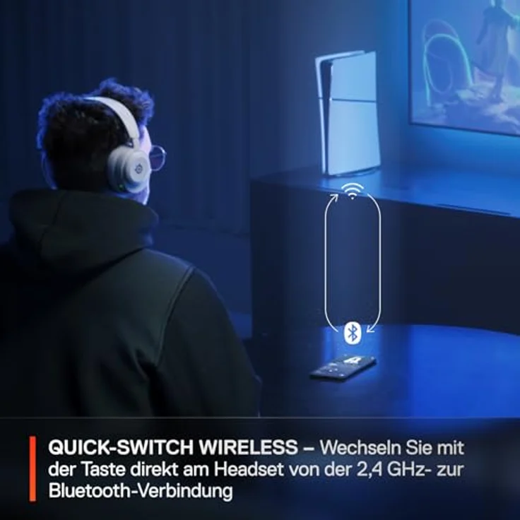SteelSeries Arctis Nova 5 Wireless Gaming Headset - Über 100 Audio Presets - 60 Std. Akkulaufzeit - 2,4 GHz oder BT - Weiß – Bild 4