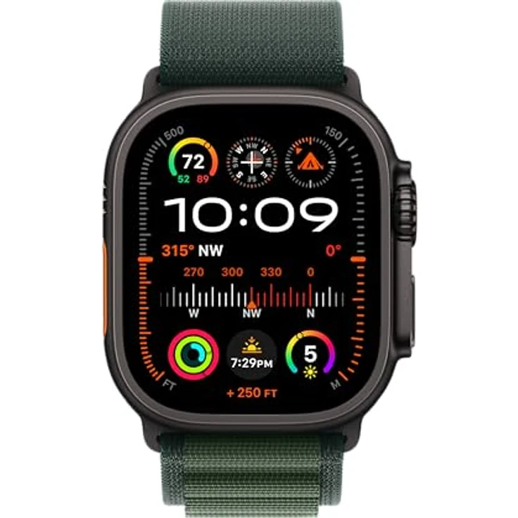 Apple Watch Band - Alpine Loop - 49 mm - Dunkelgrün - Large, CO₂ neutral mit recycelten Materialien und hochfeste Garne. – Bild 3
