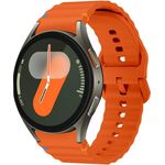 Wigento Smartwatch-Armband Für Samsung Galaxy Watch 7 44 / 40mm Silikon Wellen Design Band Orange, Atmungsaktiv und Längenverstellbar - Preisvergleich