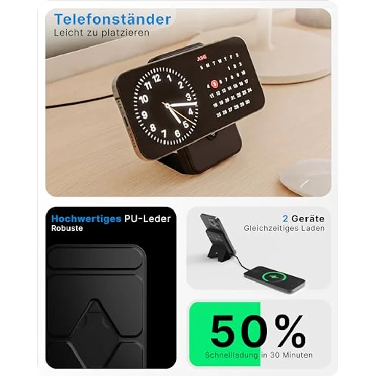 Voomy Charge P6 Kompakte Magnetic 6000 mAh Powerbank, Kabelloses Laden (Magsafe) und Schnellladefunktion USB-C 20W – Bild 5