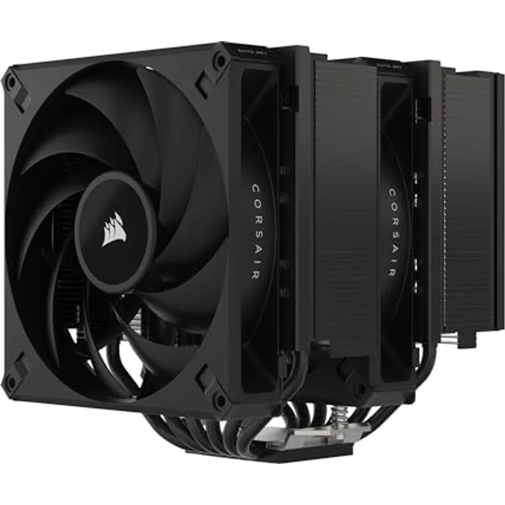 CORSAIR A115 Hochleistungs-Tower-CPU-Luftkühler - Slide-and-Lock-Lüfterhalterung - Zwei Corsair AF140 Elite-Lüfter Vorinstallierte Wärmeleitpaste - Schwarz - Preisvergleich – Bild 1