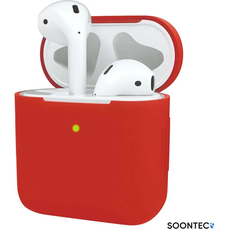 SOONTEC Kopfhörer-Schutzhülle AirPods Pro Hülle, Silikon Schutzhülle für Apple AirPods Pro, sichtbare Front-LED, in allen Farben