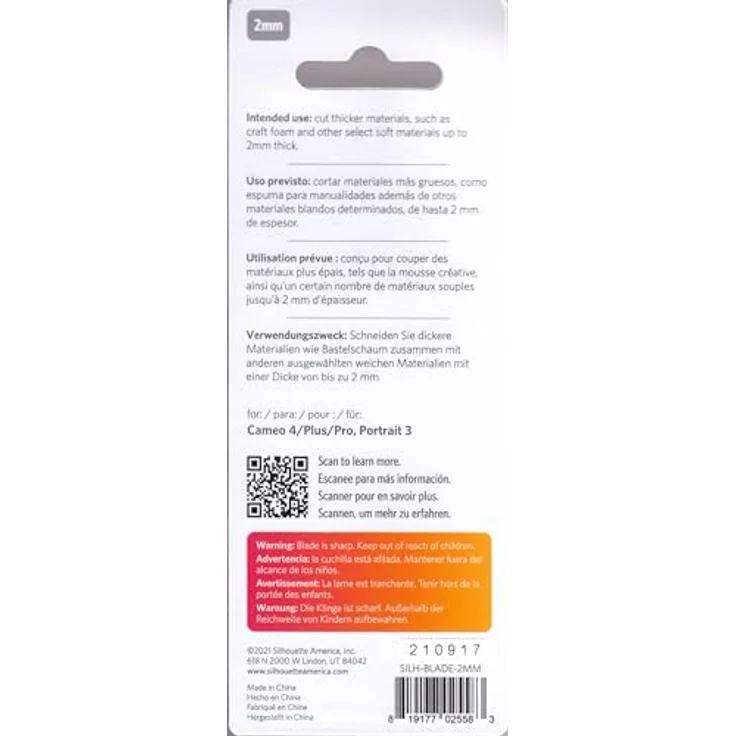 Silhouette SILH-BLADE-2MM Ersatzklingen für Plotter, stufenlos einstellbar, 2 mm Tiefschnittmesser, kompatibel mit Cameo 4, pink und weiß – Bild 2
