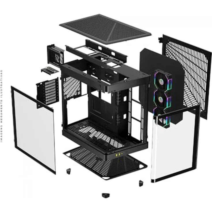 Gamdias NESO P1 PRO GAMING Fulltower Gehäuse, E-ATX, Schwarz mit optimierter Kühlung und RGB-Beleuchtung – Bild 9