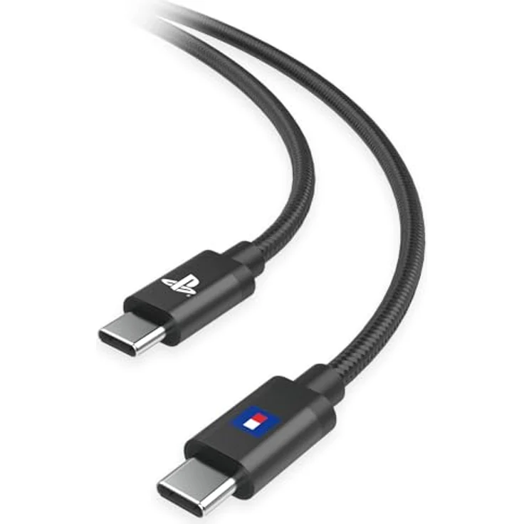 Hori USB-C Ladekabel Play für DualSense Controller, 3m ummanteltes Kabel mit 60 W Leistung, schwarz – Bild 2
