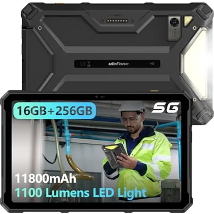 Ulefone Armor Pad 4 Ultra 5G Outdoor Tablet in Schwarz mit 10080mAh Akku, 2K FHD+ Display und 50MP+32MP Kamera