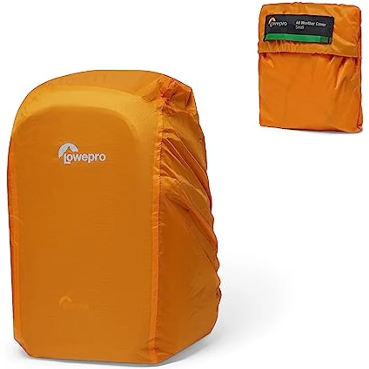Lowepro Regenschutz AW Small Aus Recycelten Materialien, wasserdichte Schutzhülle für Kamerataschen, Rucksackhülle, Regenfest