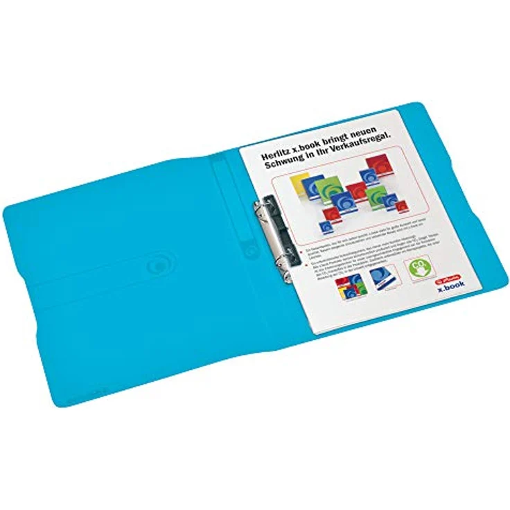 Herlitz Aktenordner Herlitz Ringbuch / DIN A4 / 16mm Füllhöhe / aus PP / transluzent blau – Bild 4