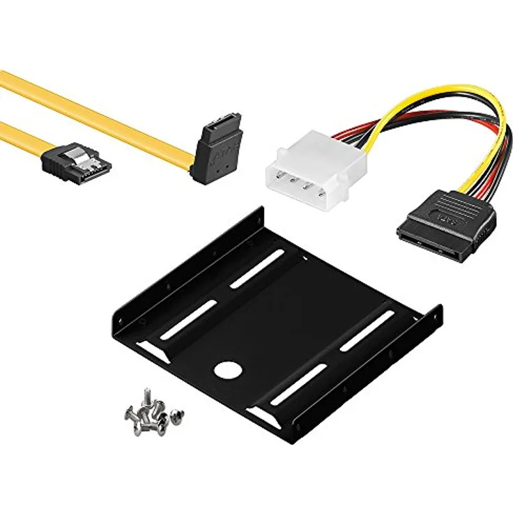 baytronic SSD Einbau-Kit inkl. Einbaurahmen für 6,4 cm und SATA 3 Kabel 0,5 m - Festplattenaufbewahrung