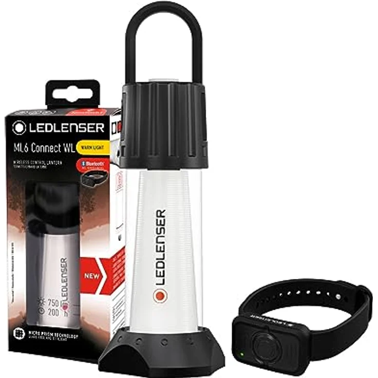 Ledlenser ML6 Connect Warm Light LED Laterne, aufladbar mit Akku, 750 Lumen, blendfrei (patentiert), Bluetooth-Fernbedienung, bis zu 180h Laufzeit, Powerbank, Magnet, Outdoor, Camping, 178 mm – Bild 1