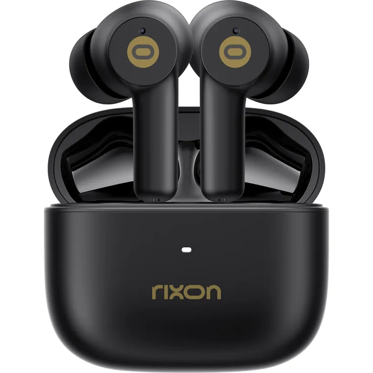 Rixon CoolPods, Kabellose Bluetooth In-Ear Kopfhörer, ANC, 32 h Akkulaufzeit, Bluetooth 5.3, ENC Mikrofon, Touch Control, schwarz