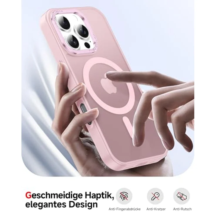 LeYi Hülle für iPhone 16 Pro, MagSafe kompatibel, Militärschutz, stoßfest mit 2 Schutzglas, rosa, anti-rutsch, kratzfest, dünn – Bild 5
