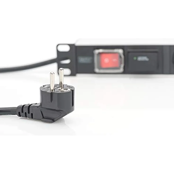 DIGITUS 19'' Steckdosenleiste, 7 Abgriffe, 1HE, 250VAC, 50-60Hz, 16A, 4000W, mit Schalter & Überspannungsschutz – Bild 6