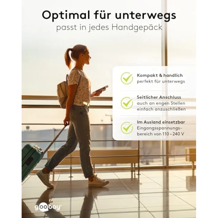 Goobay USB-Ladegerät Steckdose Ausgangsstrom (max.) 1A USB 2.0 Buchse A (44947) – Bild 6