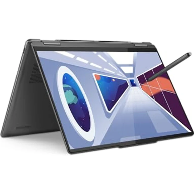 Lenovo Yoga 7 Convertible Laptop | 14" WUXGA OLED Touch Display | AMD Ryzen 5 7535U | 16GB RAM | 512GB SSD | AMD Radeon Grafik | Win11 Home | QWERTZ | grau | inkl. Pen | 3 Monate Premium Care – Bild 2