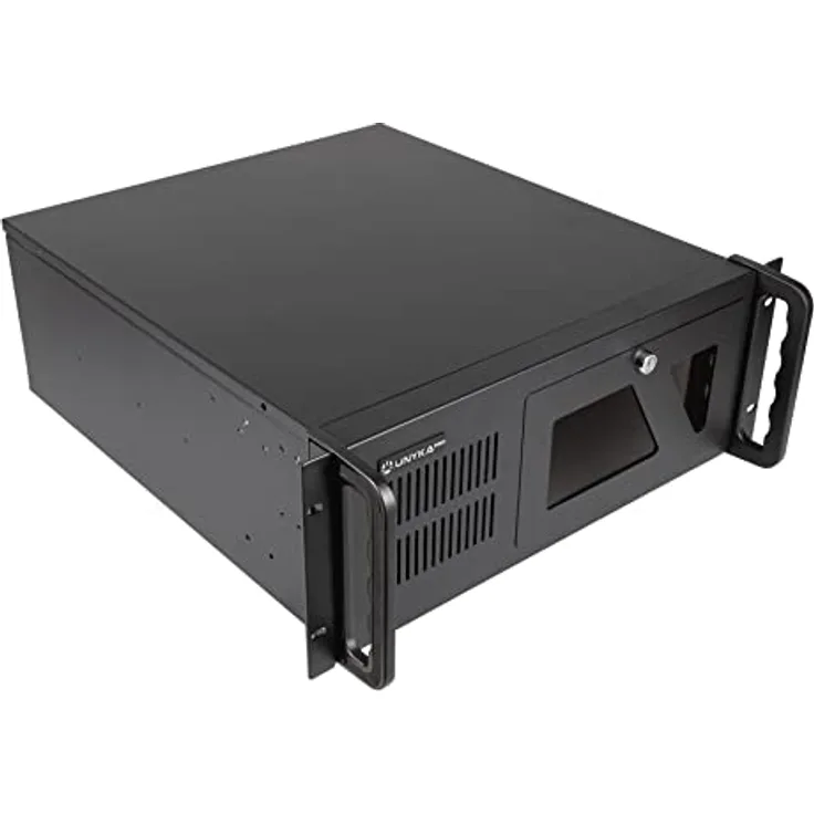 Unykach UK4229 EVO Rack-Gehäuse, Tiefe 480 mm, 2 USB3.0, 1 x 120 mm Lüfter und 2 x 80 mm Lüfter, Schwarz