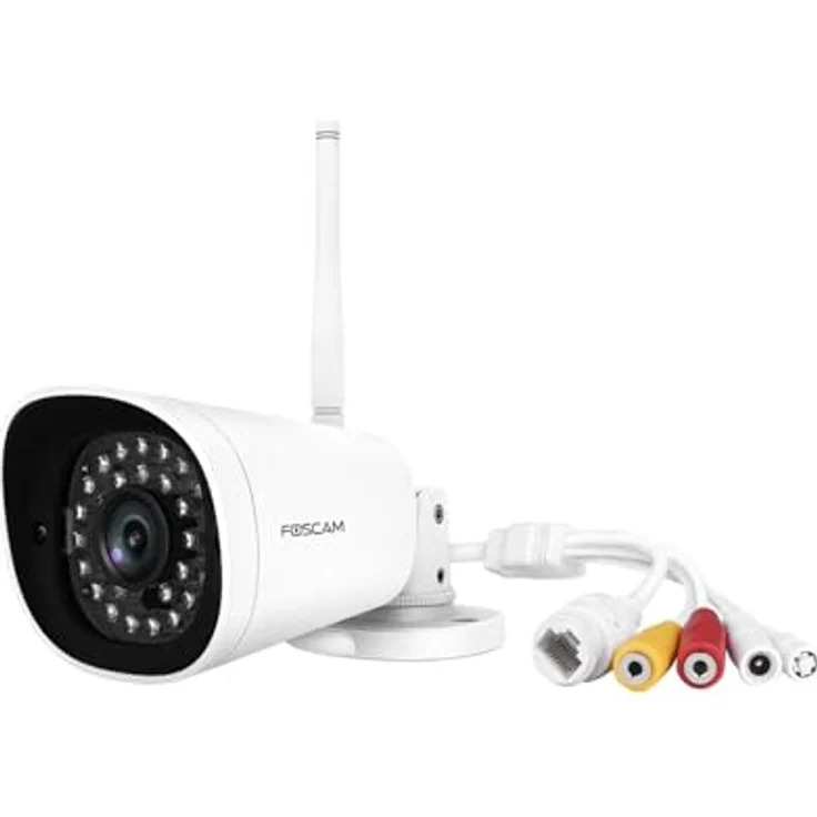 Foscam G4P - Weiße Super HD Outdoor IP Kamera mit 20m Nachtsicht, Bewegungserkennung, 4MP, IP-WLAN-Überwachungskamera u. Gegensprech-Zweiwege-Audio, wetterfeste Security-Cam mit microSD-Kartenslot – Bild 2