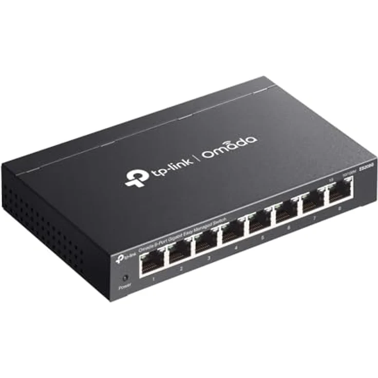TP-Link Omada ES208G, 8-Port Gigabit-Easy-Managed-Switch mit VLAN, QoS, lüfterlosem Design, Schwarz – Bild 5