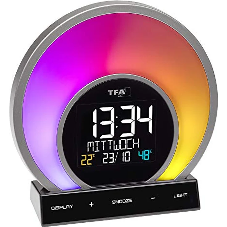 Tfa Funk-Radiowecker TFA 60.2026.01 SOLUNA Lichtwecker mit Farbwechsel und Raumklima – Bild 5