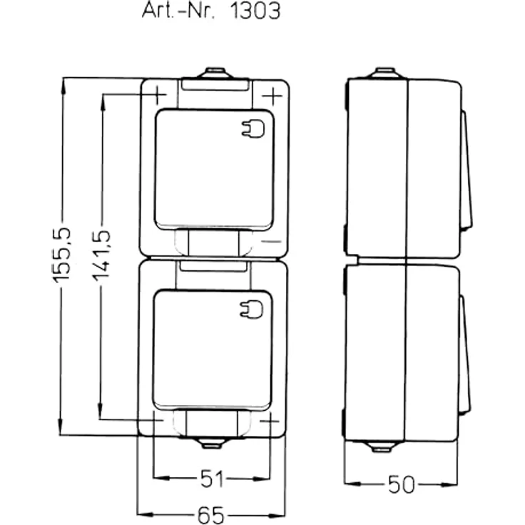 Kopp 130348009 Schutzkontakt-Steckdose 2-fach, Aufputz-Feuchtraum Standard – Bild 3