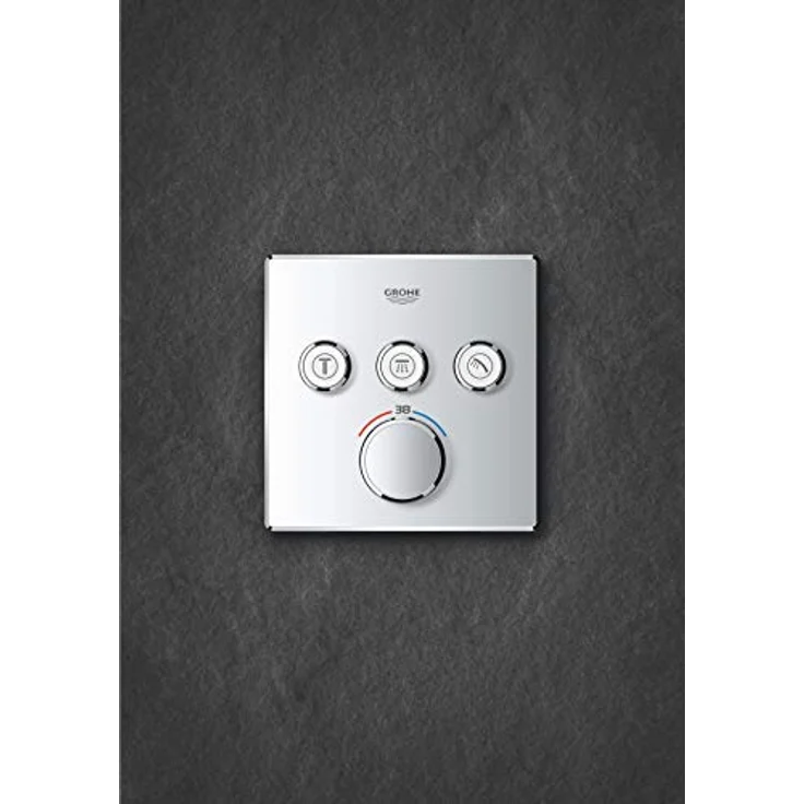 GROHE Grohtherm SmartControl - Brause- & Duschsystem -Thermostat (3 Absperrventile, ultraflaches Design, Wandrosette aus Metall) ,eckig, chrom, 29126000 – Bild 3