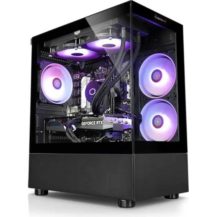 kiebel.de Gaming PC InvaderXS 14, Intel Core i7-14700KF, 32GB DDR4, NVIDIA RTX 5070 12GB, 1TB SSD, Windows 11, schwarz, kompakte Bauweise mit RGB-Lüfter – Bild 1