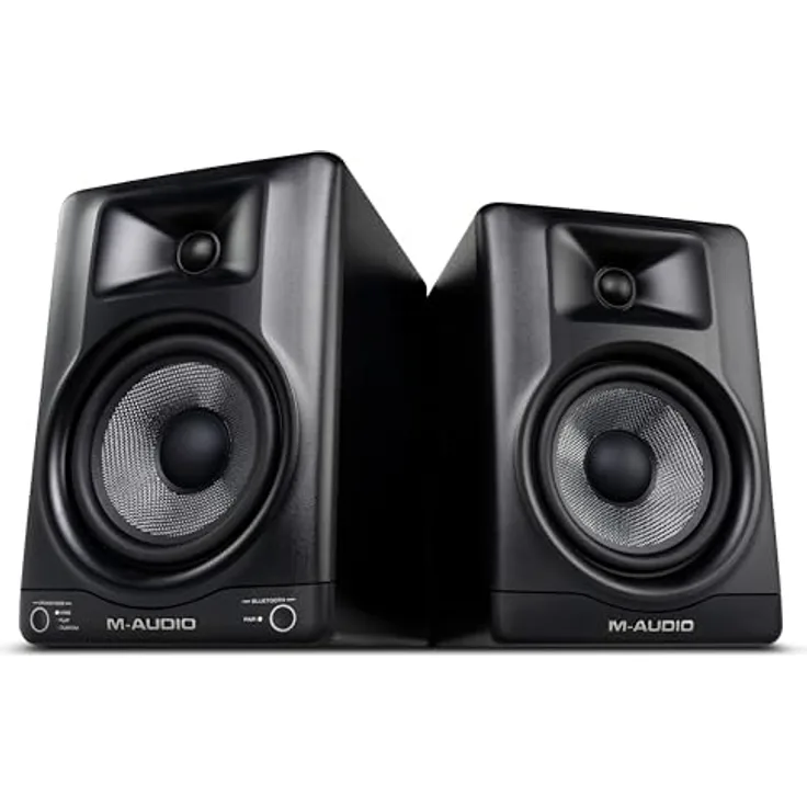 M-AUDIO BX5BT, 5-Zoll Desktop Studio Monitor Lautsprecher Paar mit DSP, Bluetooth 5.0 und App-Steuerung für Musikproduktion und Content Creation