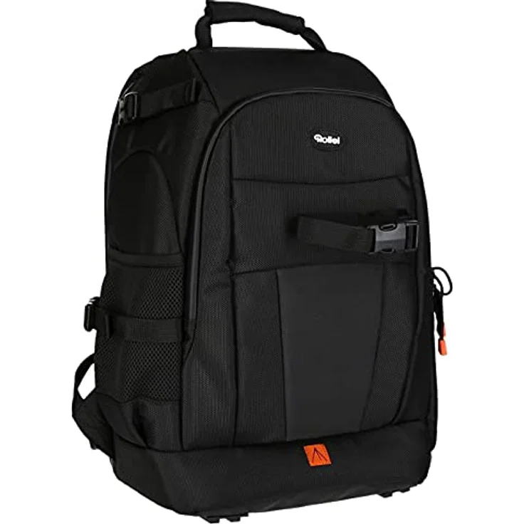 Rollei Fotoliner Ocean M: Kamerarucksack aus 43 recycleten PET-Flaschen, inkl. Regenschutz, Handgepäck-geeignet, schwarz – Bild 4