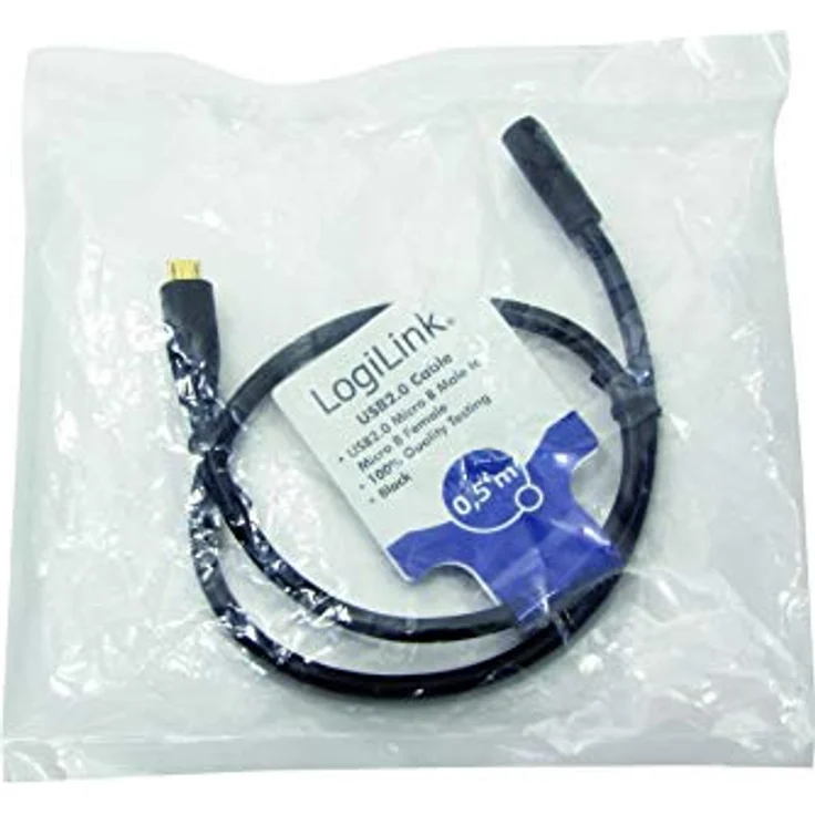 LogiLink CU0120 USB 2.0 Micro-B Verlängerungskabel Schwarz – Bild 3