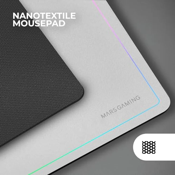 Mars Gaming MCP124, 3in1 Gaming Combo, Ergonomische H-Mech LED RGB Tastatur, RGB Maus 3200DPI HUANO Switches, Nanotextil-Mauspad 360x260mm, Multiplattform-Kompatibilität, Spanisches Layout, Weiß – Bild 4