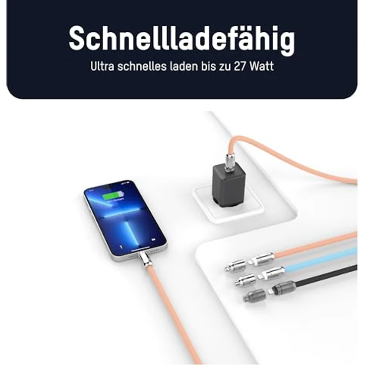 ANSMANN Handykette Lanyard USB C auf Lightning Kabel, 27W Ladeleistung mit Diebstahlschutz – Bild 2