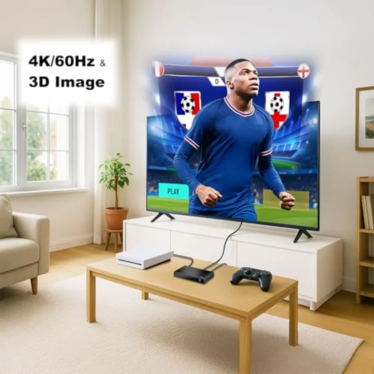 LogiLink HD0066, HDMI Splitter 1x Eingang und 2x Ausgänge, 4K/60 Hz, HDCP 2.2, EDID, HDR, Downscaler, Metallgehäuse – Bild 3