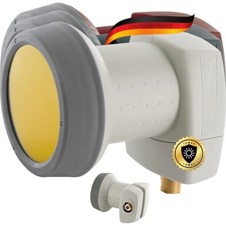 SCHWAIGER 302 Single LNB, Low Noise Blockconverter mit Sun Protect Technologie, hitzebeständig und wetterfest, hellgrau – Bild 1