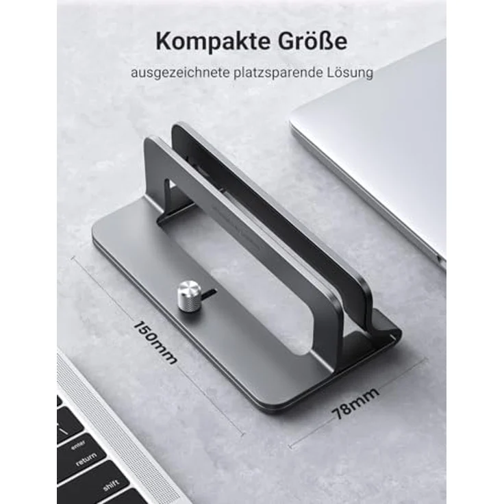UGREEN 20471 Notebook-Ständer, vertikaler Laptop-Halter aus Aluminium mit einstellbarer Breite und Anti-Rutsch-Schutz für Geräte bis 17,3 Zoll – Bild 7