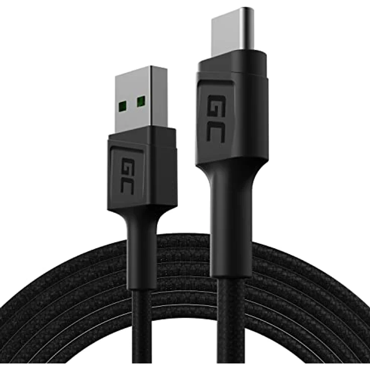 Green Cell Kabel USB-A - USB-C Typ-C 1.2m Ladekabel Schwarz Schnellladekabel für Samsung Galaxy S23 S22 S21 S20 Ultra S10 S9 S8+ | Note 20 10 9 8 | Android-Telefonen – Bild 1