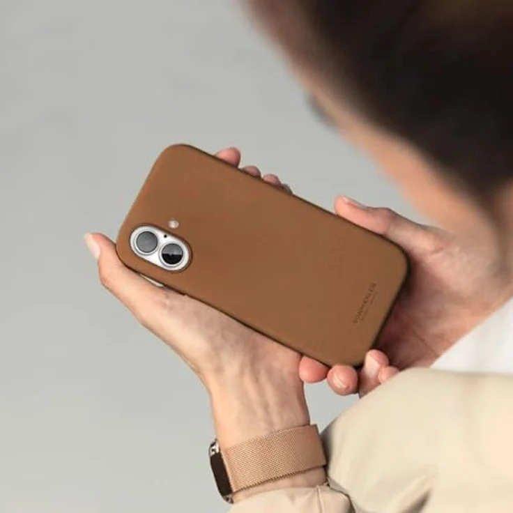 VONMÄHLEN Like Leather Case für iPhone 16 Plus und MagSafe, vegane Lederhülle, umweltbewusst, braun – Bild 3