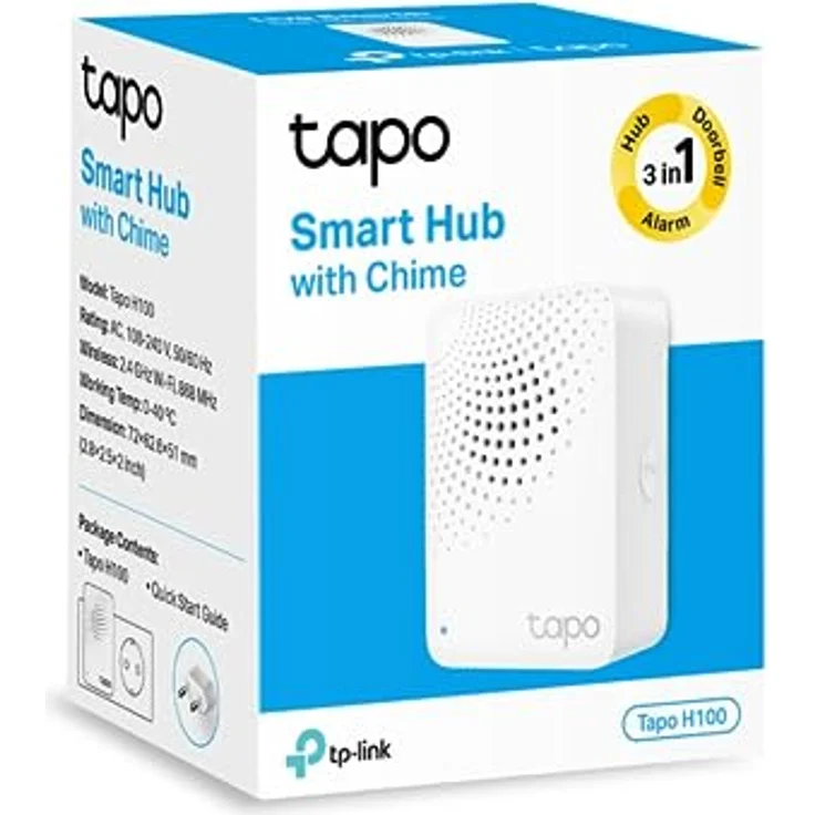 Tapo Smart Hub mit Klingelton Tapo H100, für Sensoren/Schalter Tapo , verbinde bis zu 64 Smart-Geräte, 19 Klingeltöne, Plug & Play – Bild 2