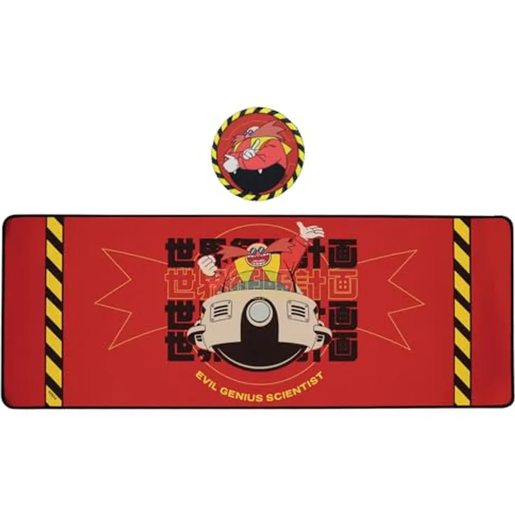 Fanattik Gaming Mauspad Sonic - The Hedgehog, Schreibtischunterlage mit Dr. Eggman, 80 x 30 cm