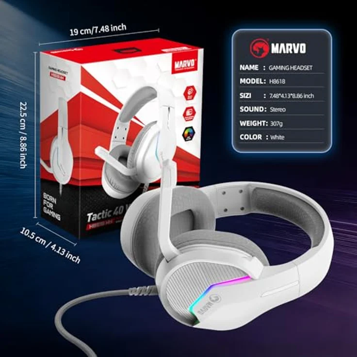 Marvo HG8936 Rosa, Kabelgebundenes Gaming-Headset mit Mikrofon, 3,5 mm Klinke und USB, Pink – Bild 8