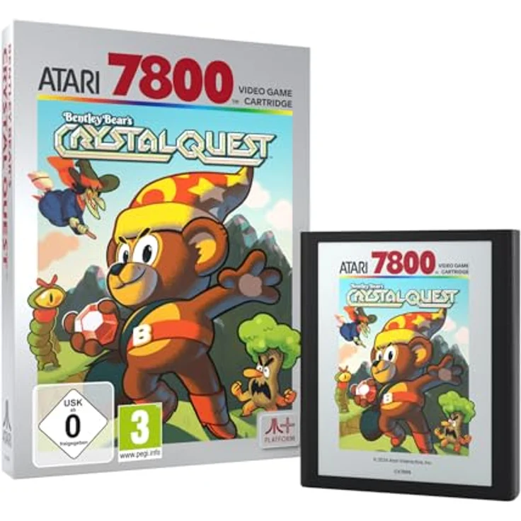Atari Bentley Bear's Crystal Quest (Atari 7800+) Cartridge, PC-Games - Kristalle des Lebens zurückholen in verschiedenen Reichen – Bild 3