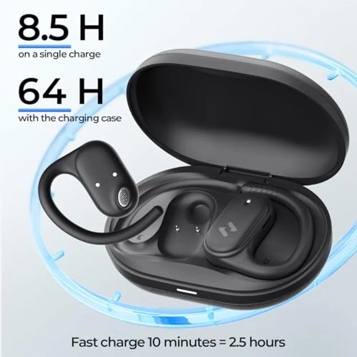 Havit OWS915 Open Ear Bluetooth Kopfhörer, 64 Stunden Akku, wasserdicht, ENC, Schwarz – Bild 5