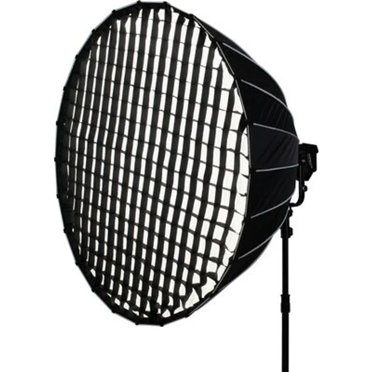 Nanlux SB-NLM-150-PR Parabol-Softbox 150 cm mit abnehmbarer Stoffwabe und NLM-Bajonettanschluss, inkl. Aufbewahrungstasche, kompatibel mit Evoke 900C/1200/1200B/2400B