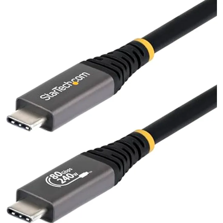 StarTech.com USB4 Kabel 1,5m, 80Gbps, USB-IF-zertifiziert, 240W, 8K 120Hz & 4K 240Hz DP2.1, Thunderbolt 4