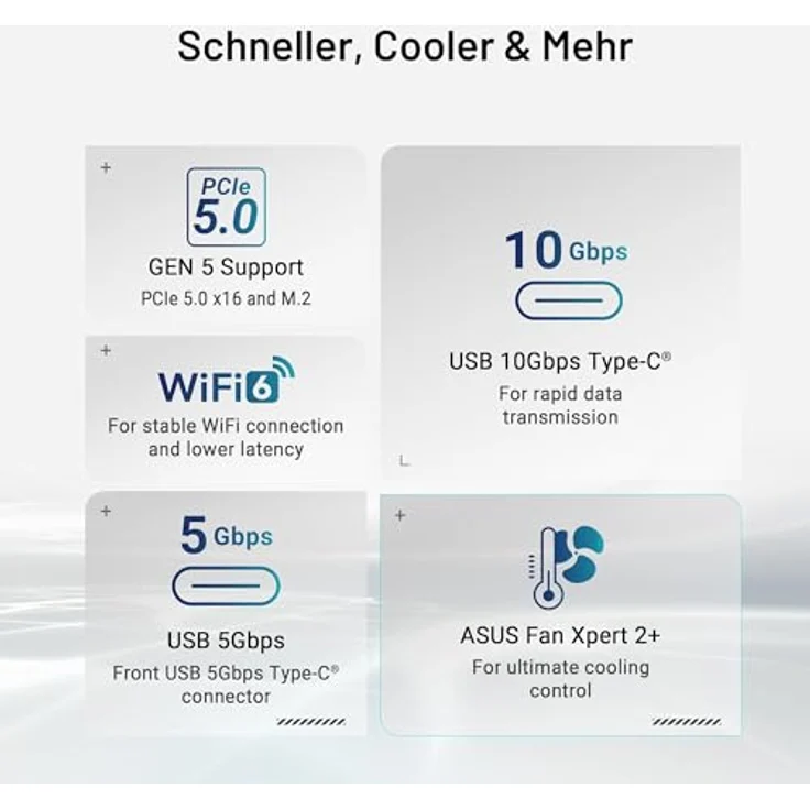 ASUS B850M MAX Gaming WIFI (AM5) Mainboard, Micro-ATX, AMD B850 Chipset, 4 x DIMM, WiFi 6, Bluetooth 5.4, USB 3.2 Gen 2 – Bild 7